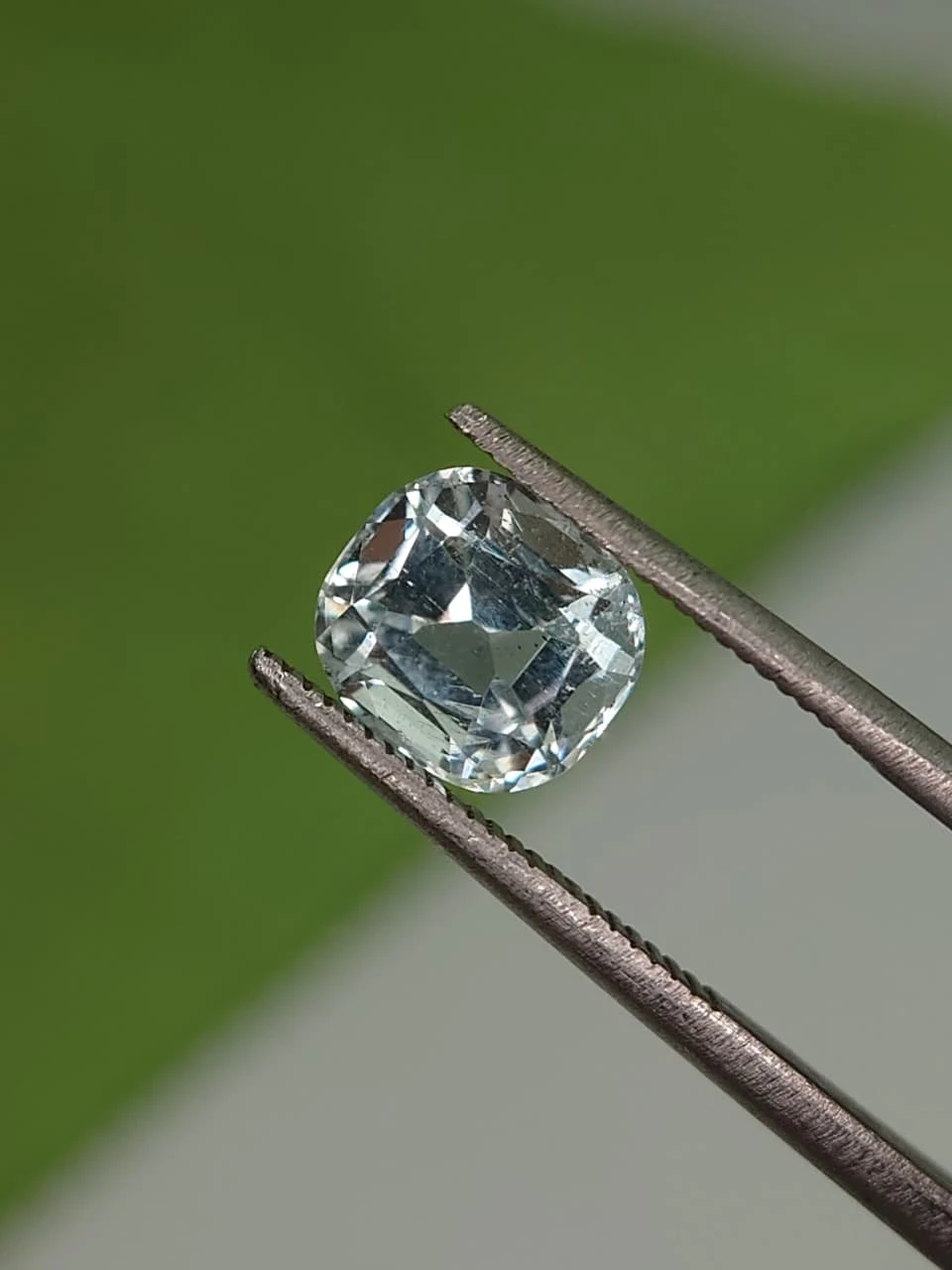 1.6ct Cushion Faceted Natural Aquamarine from Skardu Pakistan — view 1